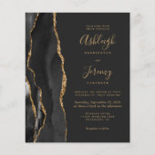 Budget Black Gold Dunkel QR Code Hochzeitsempfehlu (Vorderseite)