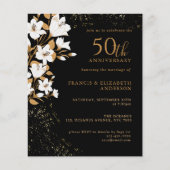 Budget Black Gold Floral 50. Hochzeitstag (Vorderseite)