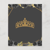 Budget Black Gold Floral Princess SWEET 16 (Rückseite)