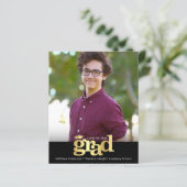 Budget Black Gold Foto Abschluss Fett Cap Einladun (Stehend Vorderseite)