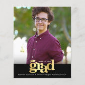 Budget Black Gold Foto Abschluss Fett Cap Einladun (Vorderseite)