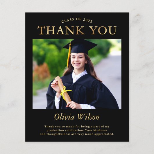 Budget Black Gold Foto Abschluss Vielen Dank (Vorderseite)