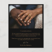 Budget Black & Gold Foto Hochzeit Vielen Dank (Rückseite)