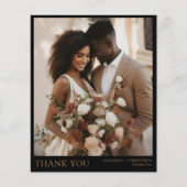 Budget Black & Gold Foto Hochzeit Vielen Dank (Vorderseite)