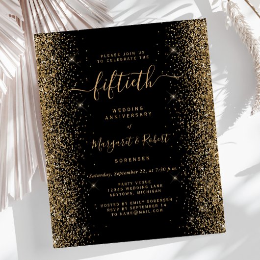 Budget Black Gold Glitzer 50-jähriges Party