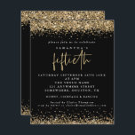 Budget Black Gold Glitzer 50. Party Einladung<br><div class="desc">Eine günstige BUDGET-Alternative für eine kleinere Größe von 4, 5 x 5, 6 Zoll, die ein Gewicht von 110 lbs hat, die ähnlich dick ist wie eine Postkarte (sie ist jedoch nicht als Postkarte geeignet). BITTE BEACHTEN SIE, dass es eine Einladung pro Blatt Black Gold Glitzer 50. Party Einladung. Elegantes...</div>
