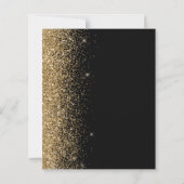 Budget Black Gold Glitzer Edge Einladung zur Hochz (Rückseite)