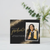Budget Black Gold Glitzer Grad Foto Abschluss (Stehend Vorderseite)