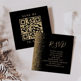Budget Black Gold Glitzer Hochzeit QR Code UAWG Begleitkarte