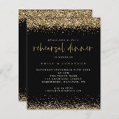 Budget Black Gold Glitzer Probe Einladung (Vorne/Hinten)