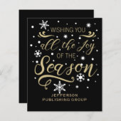 Budget Black Gold Moderne Business-Urlaubskarte (Vorne/Hinten)