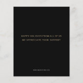 Budget Black Gold Moderne Business-Urlaubskarte (Rückseite)