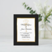 Budget Black Gold Palm Tree Einladung Hochzeit (Stehend Vorderseite)
