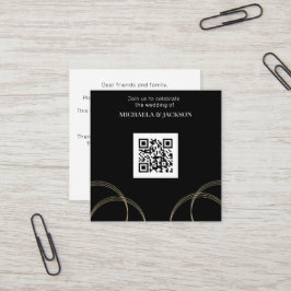 Budget Black Gold QR Code Einladung Hochzeitsfeier