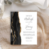Budget Black Gold QR Code Hochzeit Einladung