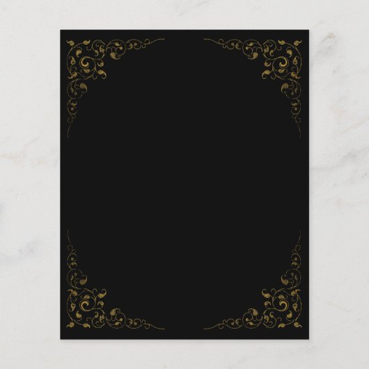 Budget Black Gold Vintage Auflage Einladung (Rückseite)