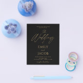 Budget Black Gold Wedding Moderne Typografie Flyer (Einzeln)