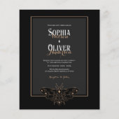 Budget Black Gothic Foto QR-Code Einladung (Vorderseite)