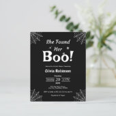 Budget Black Halloween Bridal Dusche Einladung (Stehend Vorderseite)