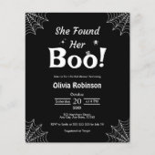 Budget Black Halloween Bridal Dusche Einladung (Vorderseite)