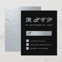 Budget Black Imitats Silver Calligraphy Wedding RS