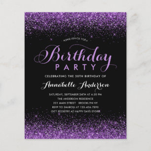 Budget Black Lila Plum Glitzer jedes Lebensjahres