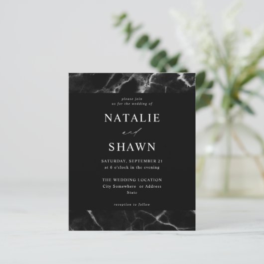 Budget Black Marble Wedding (Stehend Vorderseite)