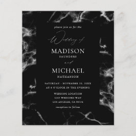 Budget Black Marble Wedding 2 Flyer