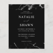 Budget Black Marble Wedding Flyer (Vorne)
