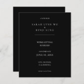 Budget Black Minimalistisch Mod 2V2 Save the Date (Vorne/Hinten)