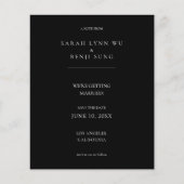 Budget Black Minimalistisch Mod 2V2 Save the Date (Vorderseite)