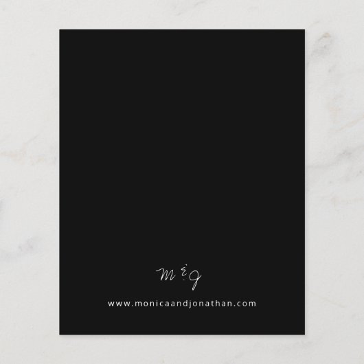 Budget Black MOD Calligraphy Wedding Flyer (Hinten)