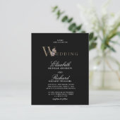 Budget Black Modern Orchide Wedding Flyer (Stehend Vorderseite)