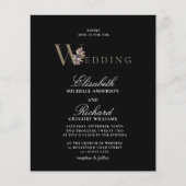 Budget Black Modern Orchide Wedding Flyer (Vorderseite)