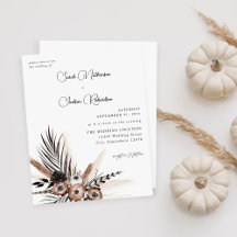 Budget Black & Natural Floral Boho Hochzeit