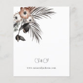 Budget Black & Natural Floral Boho Hochzeit Flyer (Hinten)