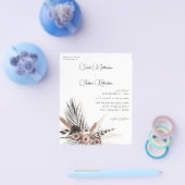 Budget Black & Natural Floral Boho Hochzeit Flyer (Einzeln)