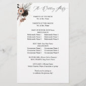 Budget Black &NaturalFloral Boho Wedding Program M Flyer (Hinten)