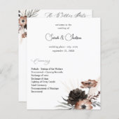 Budget Black&NaturalFloral Boho Wedding Programm 2 (Vorne/Hinten)