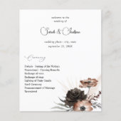 Budget Black&NaturalFloral Boho Wedding Programm 2 (Vorderseite)