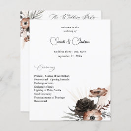 Budget Black&NaturalFloral Boho Wedding Programm 2