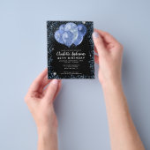 Budget Black Navy Blue Glitzer Balloon Geburtstag Flyer (Gruppe)