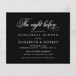 Budget Black Night Before Rehearsal Dinner invite