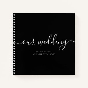 Budget Black Our Wedding Script Gästebuch Notizblock