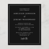 Budget Black QR Code Alles in einer Hochzeitseinla (Vorderseite)