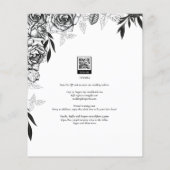 Budget Black Rose FOTO OVERLAY Hochzeit Einladung Flyer (Hinten)