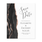 Budget Black Rose Gold Achat Save-the-Date-Karte
