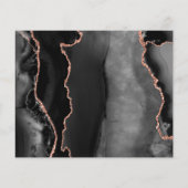 Budget Black Rose Gold Agate Dark Save the Date (Rückseite)