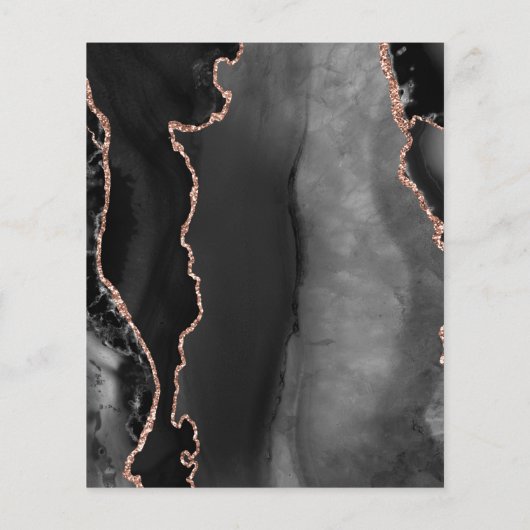 Budget Black Rose Gold Agate Dark Save the Date (Rückseite)