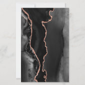 Budget Black Rose Gold Agate Dark Wedding (Rückseite)